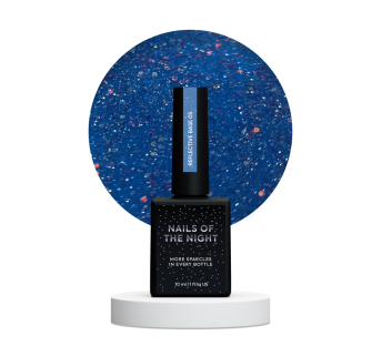 NAILSOFTHENIGHT Reflective base 05 камуфлююча світловідбиваюча база з голографічними блискітками (насичено-блакитна), 10 мл
