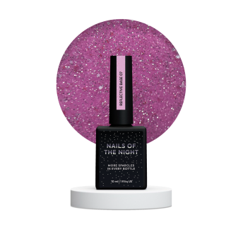 NAILSOFTHENIGHT Reflective base 07 камуфлююча світловідбиваюча база з шимером (яскраво-рожева), 10 мл