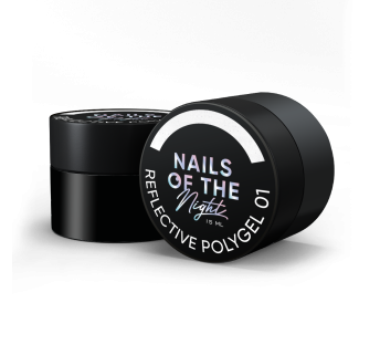 NAILSOFTHENIGHT Reflective Polygel 01 — молочний рідкий світловідбиваючий полігель нової формули для нігтів, 15 мл