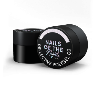 NAILSOFTHENIGHT Reflective Polygel 02 — блідно—рожевий рідкий світловідбиваючий полігель нової формули для нігтів, 15 мл