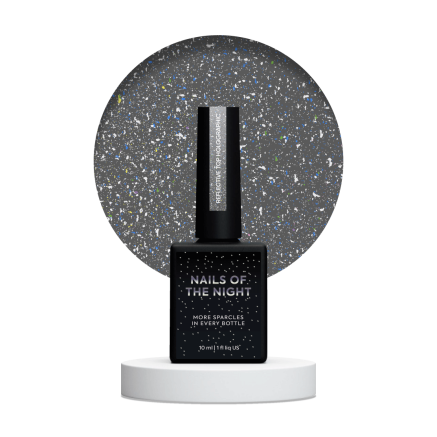 NAILSOFTHENIGHT Reflective top Holographic світловідбиваючий голографічний топ без липкого шару для нігтів, 10 мл