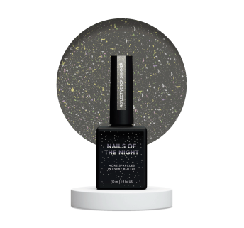 NAILSOFTHENIGHT Reflective top Shimmer світловідбиваючий топ без липкого шару для нігтів (золотистий шимер), 10 мл