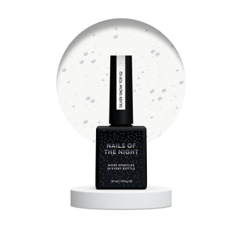 NAILSOFTHENIGHT Silver Snow top 02 — фінішне покриття зі срібними шестиграниками різних розмірів, без липкого шару, 10 мл