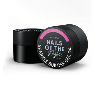 NAILSOFTHENIGHT Sparkle builder gel 04 — рожевий світловідбиваючий будівельний гель, 15 мл