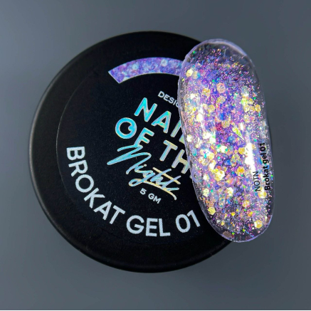 NAILSOFTHEDAY Brokat gel 01 — дизайн гель з різнобарвним брокатом та глітером для нігтів, 5 мл
