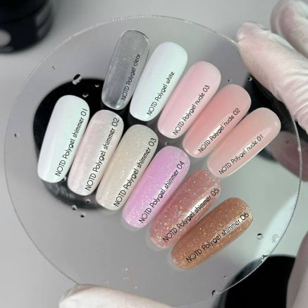 NAILSOFTHEDAY Polygel shimmer 01 — білий з шиммером полігель, 30 г