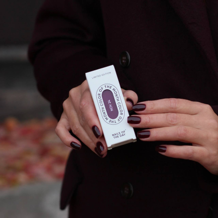 SOLD OUT NAILSOFTHEDAY Color of the month November 2024 Une petite française — колір місяця глибокий бордовий з легким винним підтоном, що перекривається в один шар, 10 мл