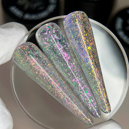 NAILSOFTHENIGHT Ariel gel 03 — будівельний гель з різнокольоровими пластівцями юкі для нігтів, 15 г