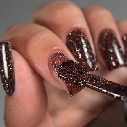 SOLD OUT — NAILSOFTHEDAY Color of the month December 2024 Basilisk — колір місяця глибокий коричневий світловідбиваючий гель лак, 10 мл