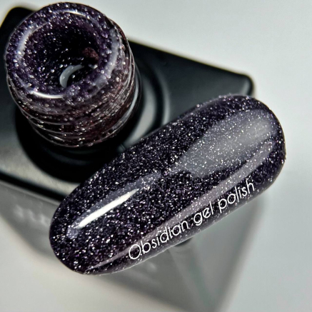NAILSOFTHENIGHT Obsidian gel polish — графітово фіолетовий світловідбиваючий гель–лак для нігтів, 10 мл