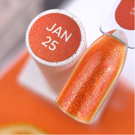 SOLD OUT NAILSOFTHEDAY Color of the month January 2025 Vitamin C — колір місяця насичено-помаранчевий із дрібним шимером, що перекривається в один шар, 10 мл