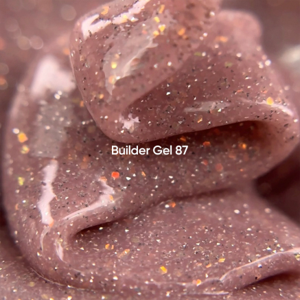 NAILSOFTHEDAY Builder gel 87 — теплий нюдовий з опаловим блиском світловідбиваючий гель для нарощування нігтів, 15 мл