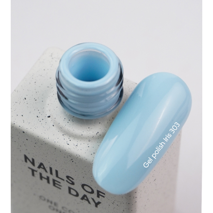 NAILSOFTHEDAY Gel polish Iris — небесно-блакитний гель–лак для нігтів, що перекриває в один шар, 10 мл