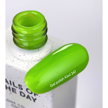 NAILSOFTHEDAY Gel polish Kiwi-247 — неоново-зелений гель лак, що перекривається в один шар, 10 мл
