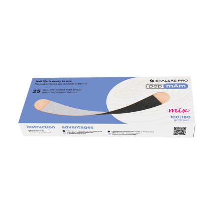 Змінні файли papmAm Mix на дерев'яній основі 100/180 грит STALEKS PRO EXPERT 25 шт