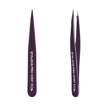 Пінцет для брів STALEKS PRO EXPERT 11 TYPE 5 Violet