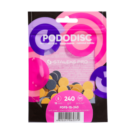 Змінні файли для педикюрного диска на м'якій основі 240 грит STALEKS PRO PODODISC S 50 шт