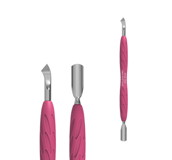 Лопатка для манікюру пушер та лопать STALEKS PRO UNIQ 10 TYPE 4.2 із силіконовою ручкою