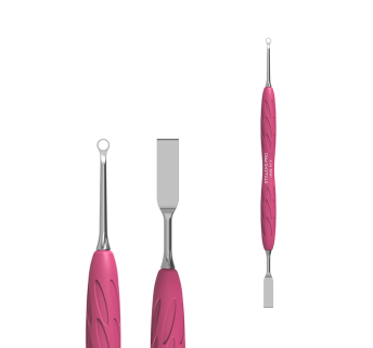 Пушер кільце лопатка для манікюру STALEKS PRO UNIQ 11 TYPE 1 із силіконовою ручкою