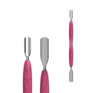 Пушер для манікюру STALEKS PRO UNIQ 10 TYPE 1 із силіконовою ручкою