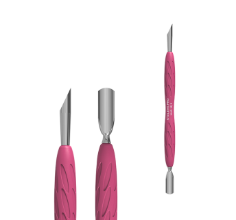 Пушер для манікюру STALEKS PRO UNIQ 10 TYPE 2 із силіконовою ручкою