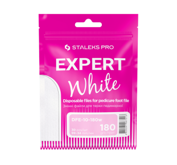 Змінні файли білі для педикюрної тертки 180 грит STALEKS PRO EXPERT 10 30 шт