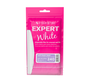 Змінні білі файли для пилки півмісяць на м'якій основі 240 грит STALEKS PRO EXPERT 40 30 шт