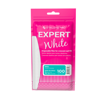 Набор сменных белых файлов для пилки полумесяц 100 грит STALEKS PRO EXPERT 42 50 шт