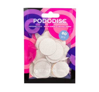 Сменные файлы белые для педикюрного диска 80 грит STALEKS PRO EXPERT PODODISC L 50 шт