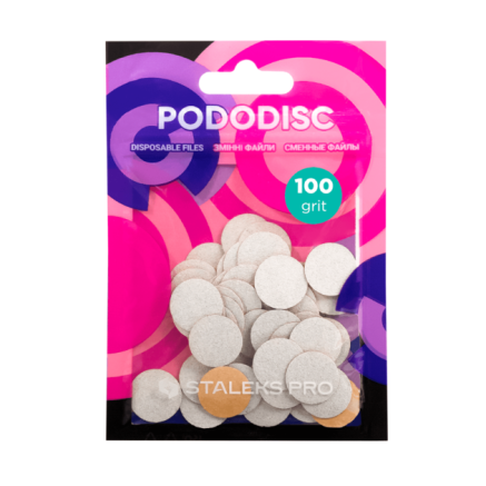 Змінні файли білі для педикюрного диска 100 грит STALEKS PRO EXPERT PODODISC S 50 шт