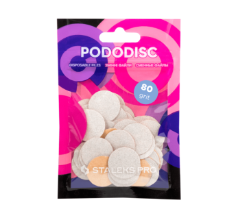 Сменные файлы белые для педикюрного диска 80 грит STALEKS PRO EXPERT PODODISC M 50 шт