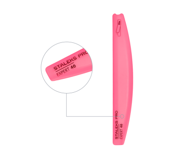 Пилка-основа пластиковая скошенная полумесяц STALEKS PRO EXPERT 40