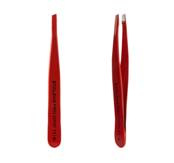 Пінцет для брів STALEKS PRO EXPERT 11 TYPE 4 Red