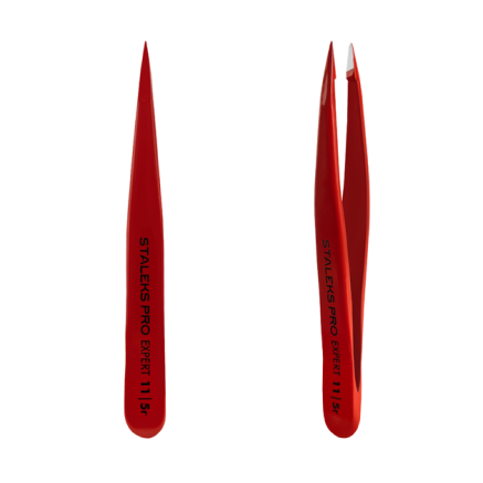 Пінцет для брів STALEKS PRO EXPERT 11 TYPE 5 Red