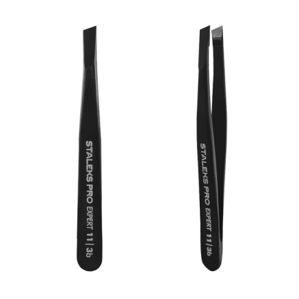 Пінцет для брів STALEKS PRO EXPERT 11 TYPE 3 Black