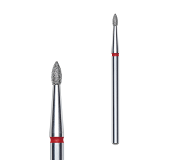 Фреза алмазна Брунька гостра STALEKS PRO EXPERT 1,8 х 4 мм червоний