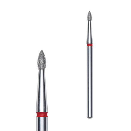 Фреза алмазна Брунька гостра STALEKS PRO EXPERT 1,8 х 4 мм червоний