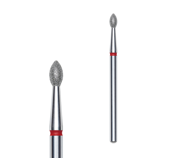 Фреза алмазна Брунька гостра STALEKS PRO EXPERT 2,5 х 4,5 мм червоний