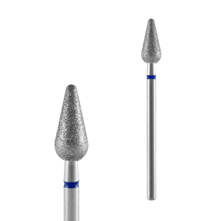 Алмазна фреза груша закруглена STALEKS PRO Expert Blue (синя) 5 х 12 мм