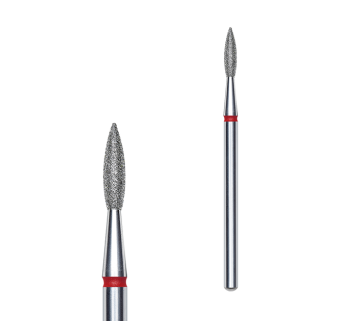 Фреза алмазна Полум'я гостре STALEKS PRO EXPERT 2,1 х 8 мм червоний