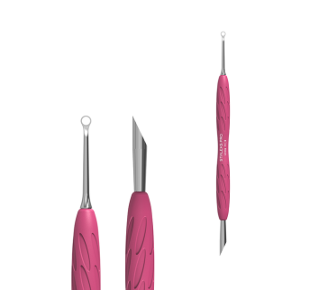 Пушер кільце лопатка для манікюру STALEKS PRO UNIQ 11 TYPE 2 із силіконовою ручкою