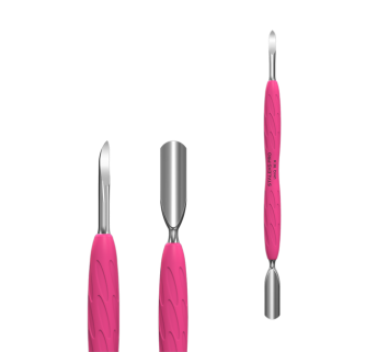 Лопатка манікюрна STALEKS PRO Gummy з силіконовою ручкою UNIQ 10 TYPE 6 пушер округлий широкий і піка