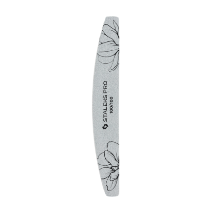 Пилка для нігтів мінеральна STALEKS PRO EXPERT 40 100/100 грит (півмісяць) 25 шт
