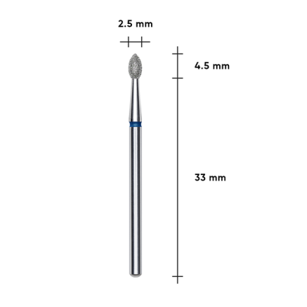 Фреза алмазна Брунька гостра STALEKS PRO EXPERT 2,5 х 4,5 мм синій