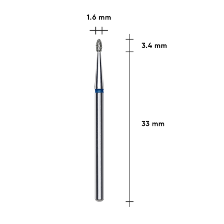 Фреза алмазна Закруглена брунька STALEKS PRO EXPERT 1,6 х 3,4 мм синій
