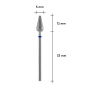 Алмазна фреза груша закруглена STALEKS PRO Expert Blue (синя) 5 х 12 мм