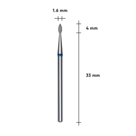 Фреза алмазна Крапля STALEKS PRO EXPERT 1,6 х 4 мм синій