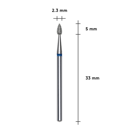 Фреза алмазна Крапля STALEKS PRO EXPERT 2,3 х 5 мм синій