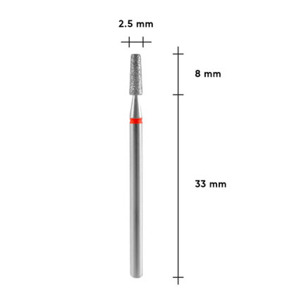 Алмазна фреза усічений конус STALEKS PRO Expert Red (червона) 2,5 х 8 мм