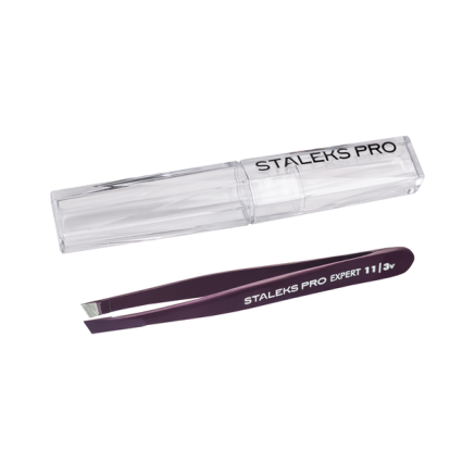 Пінцет для брів STALEKS PRO EXPERT 11 TYPE 3 Violet